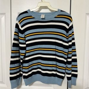 Gymboree Boy’s Striped Crewneck Sweater - Blue, Black, White, Yellow